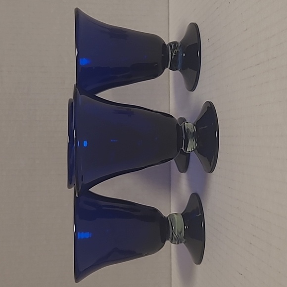 Set of 4 Handblown Cobalt Blue Glasses - Picture 1 of 16